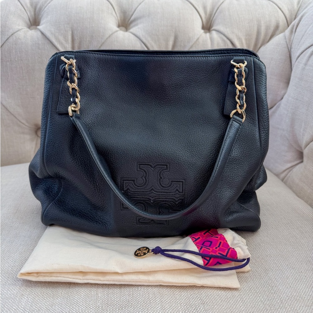 Black Leather Tote Bag